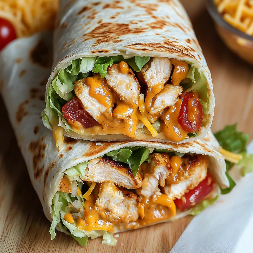 Close-up view Chipotle Ranch Grilled Chicken Burrito