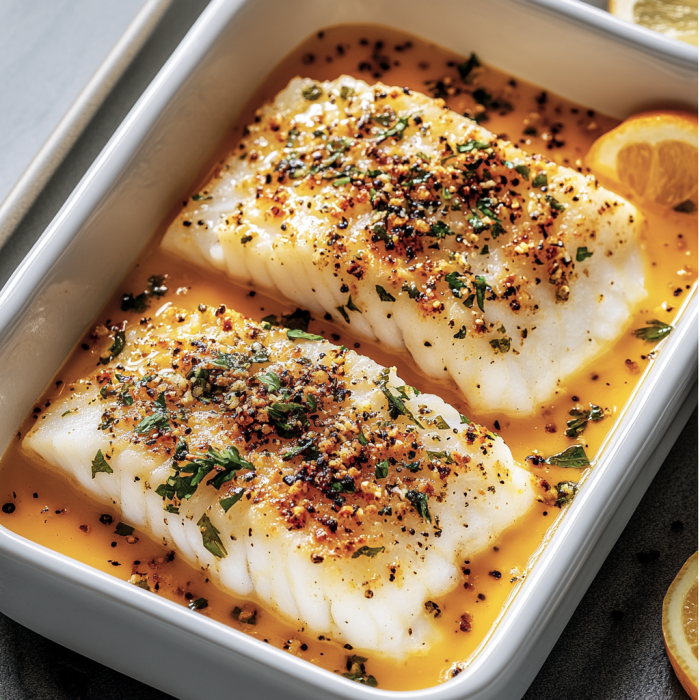 Quick Lemon Garlic Baked Cod