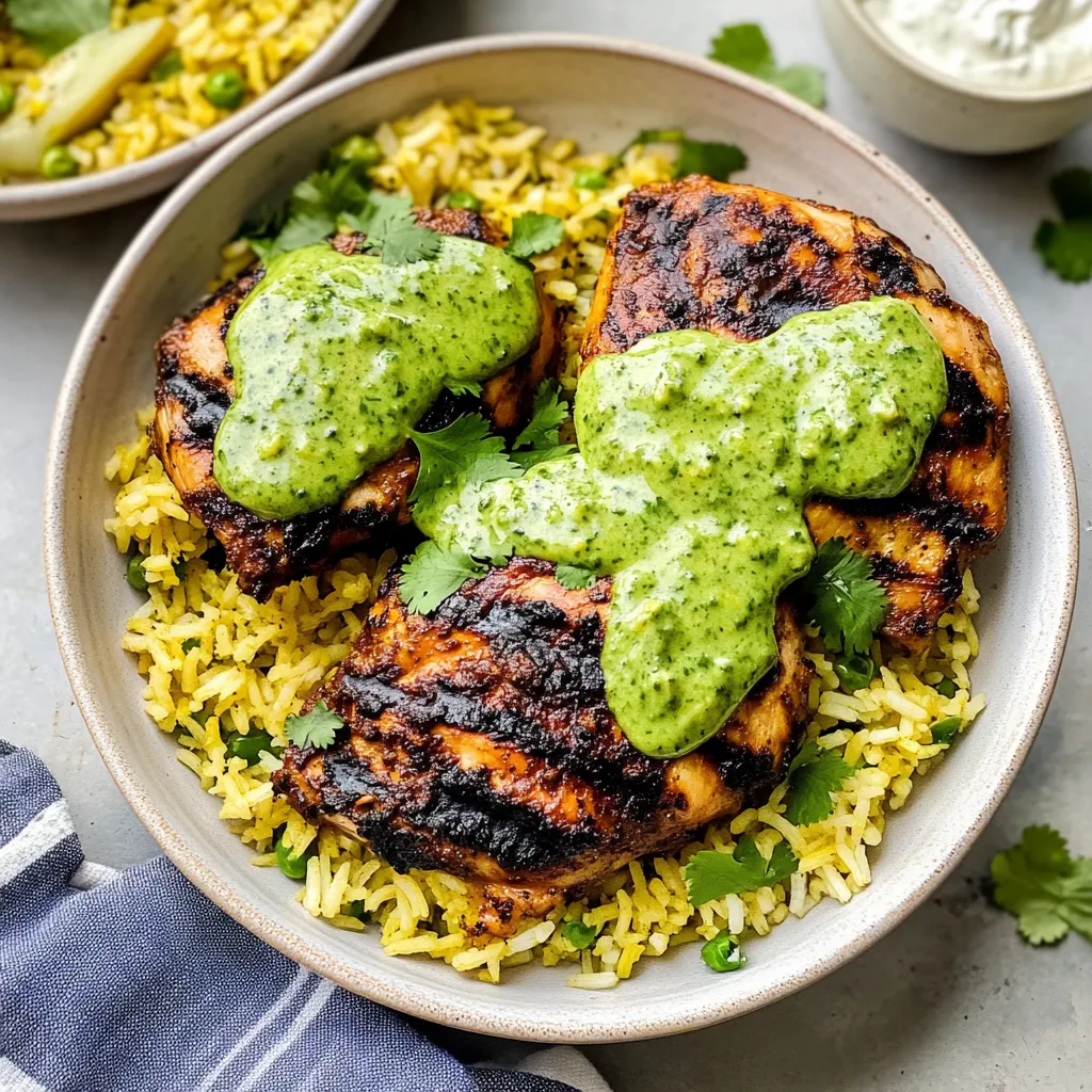 Easy Peruvian Chicken & Rice with Green Sauce Recipe