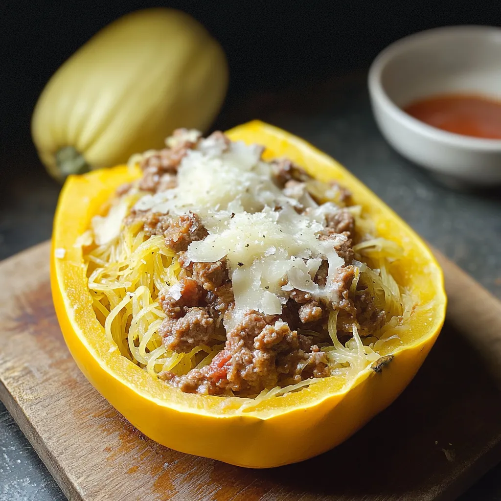 Sausage Stuffed Spaghetti Squash