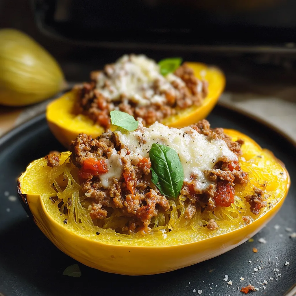 Easy Sausage Stuffed Spaghetti Squash Recipe