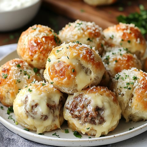 Capture the essence of a Garlic Parmesan Cheeseburger Bombs     . without blur ;Opens a new tab in a single im